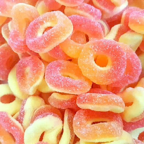 Vegan Sour Peach Rings 250g